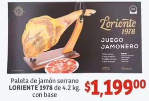 Oferta de Serrano - Paleta De Jamón por $1 en Soriana Híper