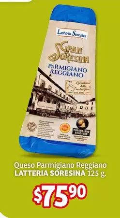 Oferta de Latteria Soresina - Queso Parmigiano Reggiano por $75.9 en Soriana Híper