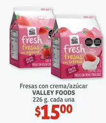 Oferta de Valley Foods - Fresas Con Crema/azúcar por $15 en Soriana Híper