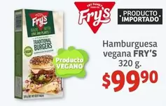 Oferta de Fry ́s - Hamburguesa Vegana por $99.9 en Soriana Híper