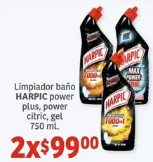 Oferta de Harpic - Limpiador Baño Power Plus, Power Citric, Gel por $99 en Soriana Híper