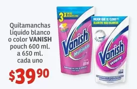 Oferta de Vanish - Quitamanchas Liquido Blanco O Color Pouch por $39.9 en Soriana Híper