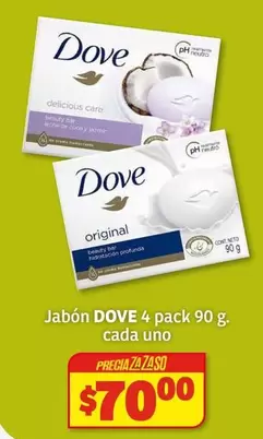 Oferta de Dove - Jabón por $70 en Soriana Híper