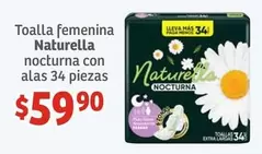 Oferta de Naturella - Toalla Femenina Nocturna Con Alas por $59.9 en Soriana Híper