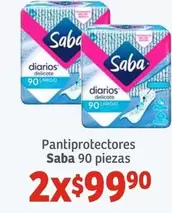 Oferta de Saba - Pantiprotectores por $99.9 en Soriana Híper