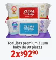 Oferta de Zuum - Toallitas Premium Baby por $92.9 en Soriana Híper