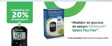 Oferta de One Touch - Medidor De Glucosa En Sangre Select Plus Flex en Soriana Híper