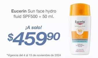 Oferta de Eucerin - Sun Face Hydro Fluid Spf500 + 50 Ml por $459.9 en Soriana Híper