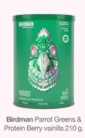 Oferta de Parrot - Birdman  Greens & Protein Berry Vainilla 210 G. en Soriana Híper