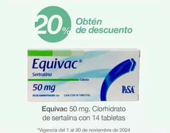 Oferta de Sertralina - Equivac en Soriana Híper