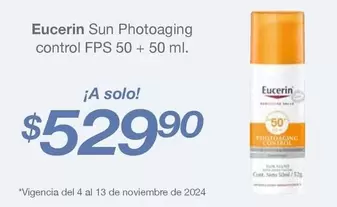 Oferta de Eucerin - Sun Photoaging Control FPS 50 + 50 Ml por $529.9 en Soriana Híper