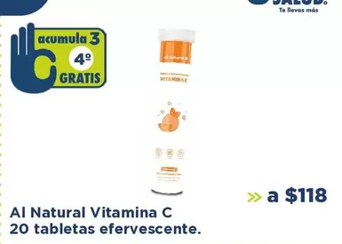 Oferta de Al Natural - Vitamina C   por $118 en Farmacia San Pablo