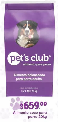 Oferta de Pet's Club - Alimento Seco Para Perro  por $659 en La Comer