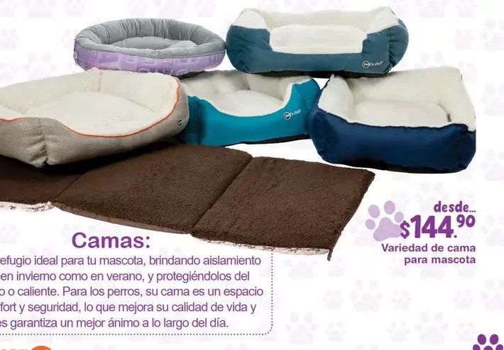 Oferta de Variedad De Cama Para Mascota por $144.9 en La Comer