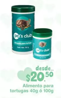 Oferta de Pet's Club - Alimento Para Tortugas  por $20.5 en La Comer