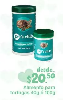 Oferta de Pet's Club - Alimento Para Tortuga por $20.5 en Fresko