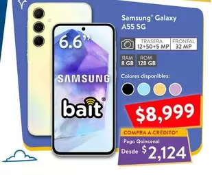 Oferta de Samsung - Galaxy A55 5G por $8999 en Walmart