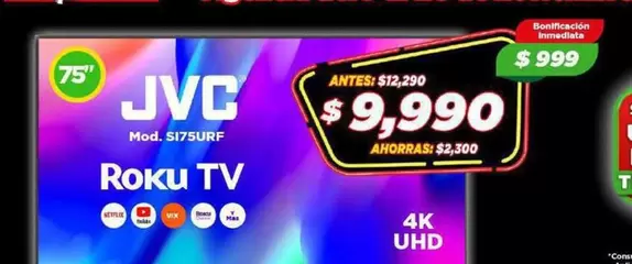 Oferta de JVC - Tv por $9990 en Bodega Aurrera