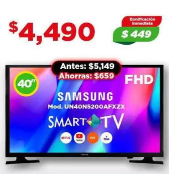 Oferta de Samsung - Smart TV por $4490 en Bodega Aurrera