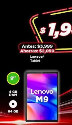 Oferta de Lenovo - Tablet en Bodega Aurrera