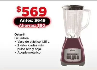 Oferta de Oster - Licuadora por $569 en Bodega Aurrera