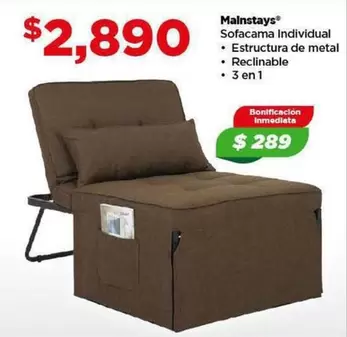 Oferta de Mainstays - Sofacama Individual por $2890 en Bodega Aurrera