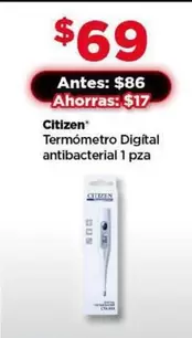 Oferta de Citizen - Termómetro Digital Antibacterial 1 Pza por $69 en Bodega Aurrera