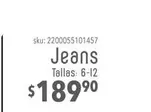 Oferta de Jeans por $189.9 en Del Sol