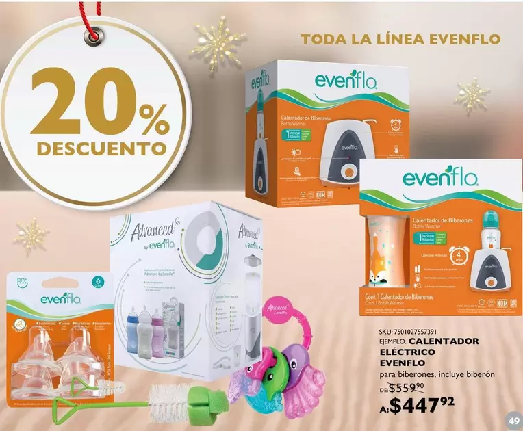 Oferta de Evenflo - Calentador Eléctrico por $447.92 en Del Sol