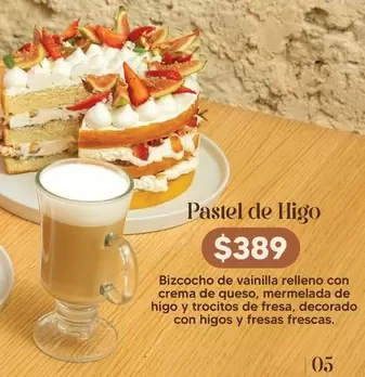 Oferta de Pastel De Higo - Bizcocho De Vainilla Relleno Con Crema De Queso por $389 en Soriana Híper