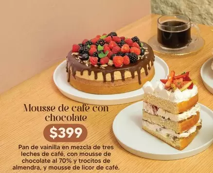 Oferta de Tres Leches - Mousse De Cale Con Chocolate por $399 en Soriana Híper