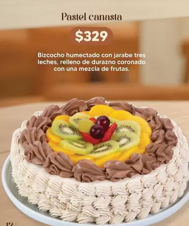 Oferta de Coronado - Bizcocho Humectado Con Jarabe Tres Leches, Relleno De Durazno  Con Una Mescla De Frutas por $329 en Soriana Híper