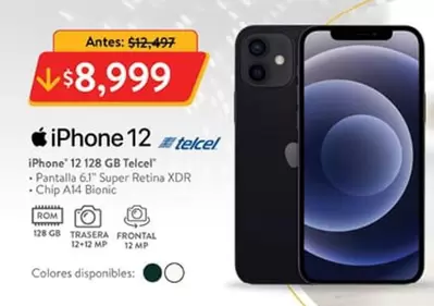 Oferta de Iphone - Iphone 12 por $8999 en Walmart