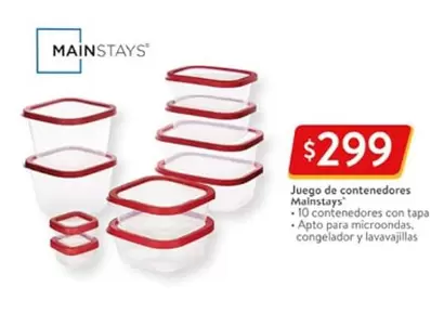 Oferta de Mainstays - Juego De Contenedores por $299 en Walmart