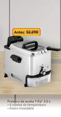 Oferta de Freidora De Aceite T-fal 3.5 L por $2290 en Walmart