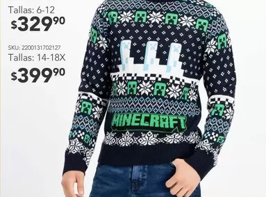 Oferta de Minecraft - Tallas: 6-12 por $399.9 en Woolworth