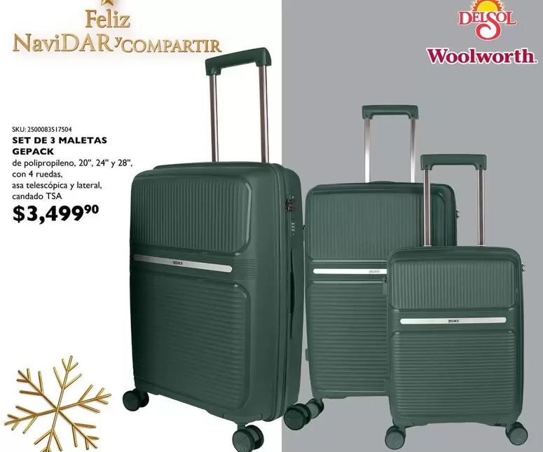 Oferta de Woolworth - Set De 3 Paletas Gepack por $3499.9 en Woolworth