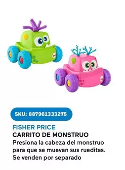 Oferta de Fisher Price - Carrito De Monstruo en Del Sol