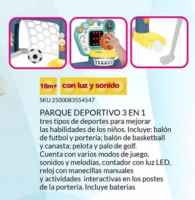 Oferta de Luz - Parque Deportivo 3 En 1 en Del Sol