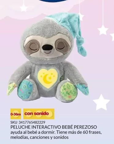 Oferta de Perezoso - Peluche Interactivo Bebé en Del Sol