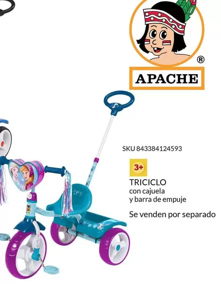 Oferta de Triciclo Con Cajuela Y Barra De Empuje en Del Sol