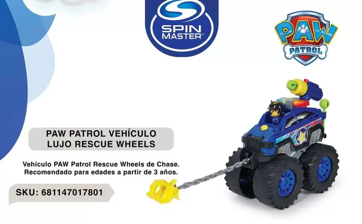 Oferta de Paw Patrol -  Vehiculo Lujo Rescue Wheels en Woolworth