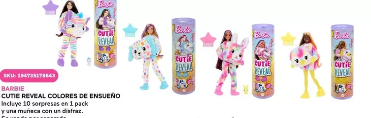 Oferta de Barbie - Cutie Rygal Colores De Engueno en Woolworth