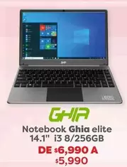 Oferta de Ghia - Notebook Elite por $6990 en Soriana Híper