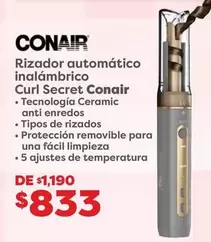 Oferta de Conair - Rizador Automático Inalambrico Curl Secret por $833 en Soriana Híper