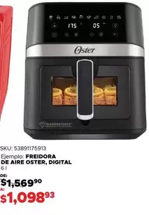 Oferta de Freidora De Aire Oster, Digital por $1098.93 en Del Sol