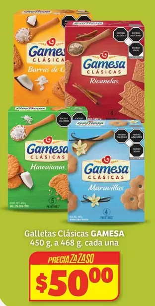 Oferta de Gamesa - Galletas Clasicas por $50 en Soriana Híper