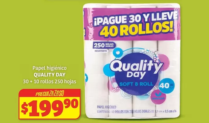 Oferta de Quality Day -  Papel Higiénico por $199.9 en Soriana Híper