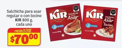 Oferta de Kir - Salchicha Para Asar Regular O Con Tocino por $70 en Soriana Híper