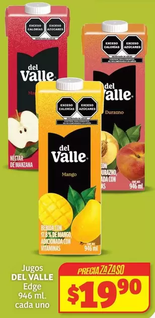 Oferta de Del Valle - Jugos Edge por $19.9 en Soriana Híper